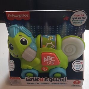 Fisher-Price Link Squad Crawl N Colors Chameleon with Light-Up Tail Learning Toy